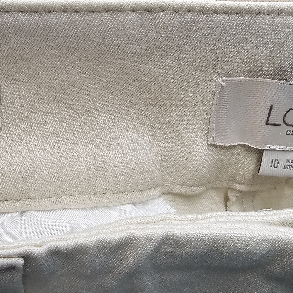 LOFT Cream Ankle Pants